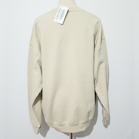 NEW Simply Styled “Thankful Mama” Oversized Sweatshirt  Beige  Size Large Cozy - Picture 4 of 10